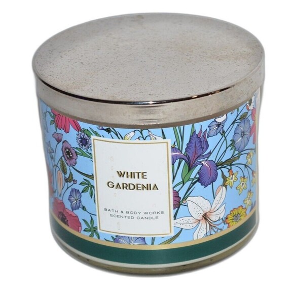 Bath & Body Works Other - Bath & Body Works Three Wick Candle White Gardenia Floral 14.5 Jar
